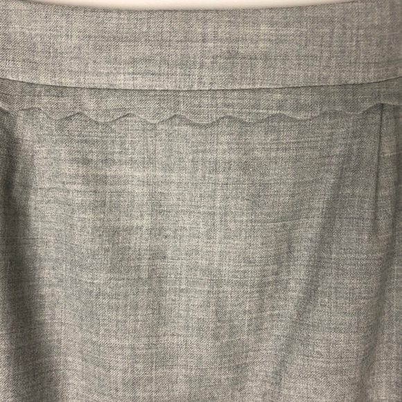 J Crew Light Grey Wool Skirt w/Scalloped Waistband - Picture 5 of 12